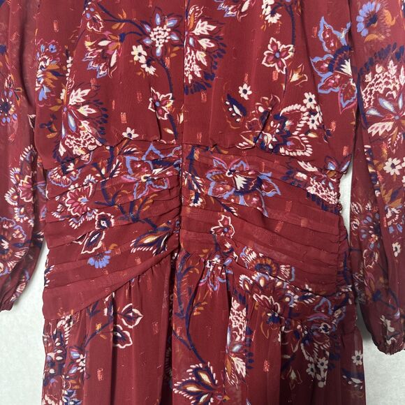 Vince Camuto Women Printed Fit & Flare Dress Red Multi Size 6 - Picture 7 of 10